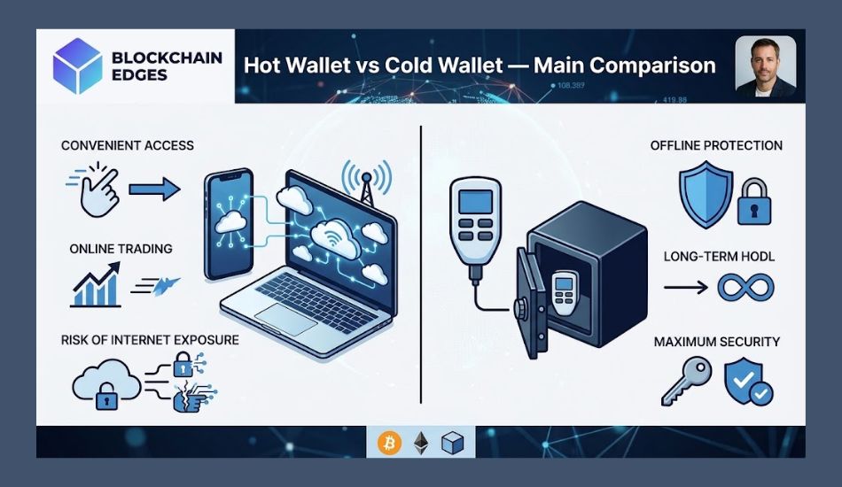 What is a crypto wallet showing hot wallet and cold wallet

