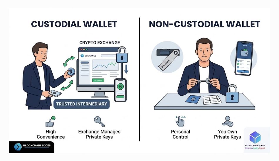 Custodial vs non-custodial crypto wallet
