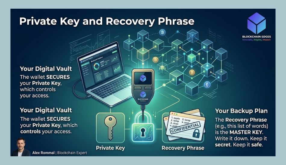 Crypto wallet private key and recovery phrase security